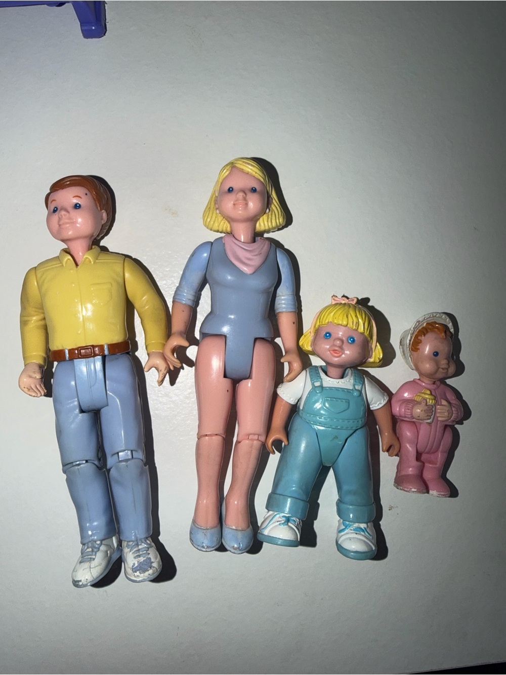 Classic Loving Family Doll Set - Blue, Yellow & Pink